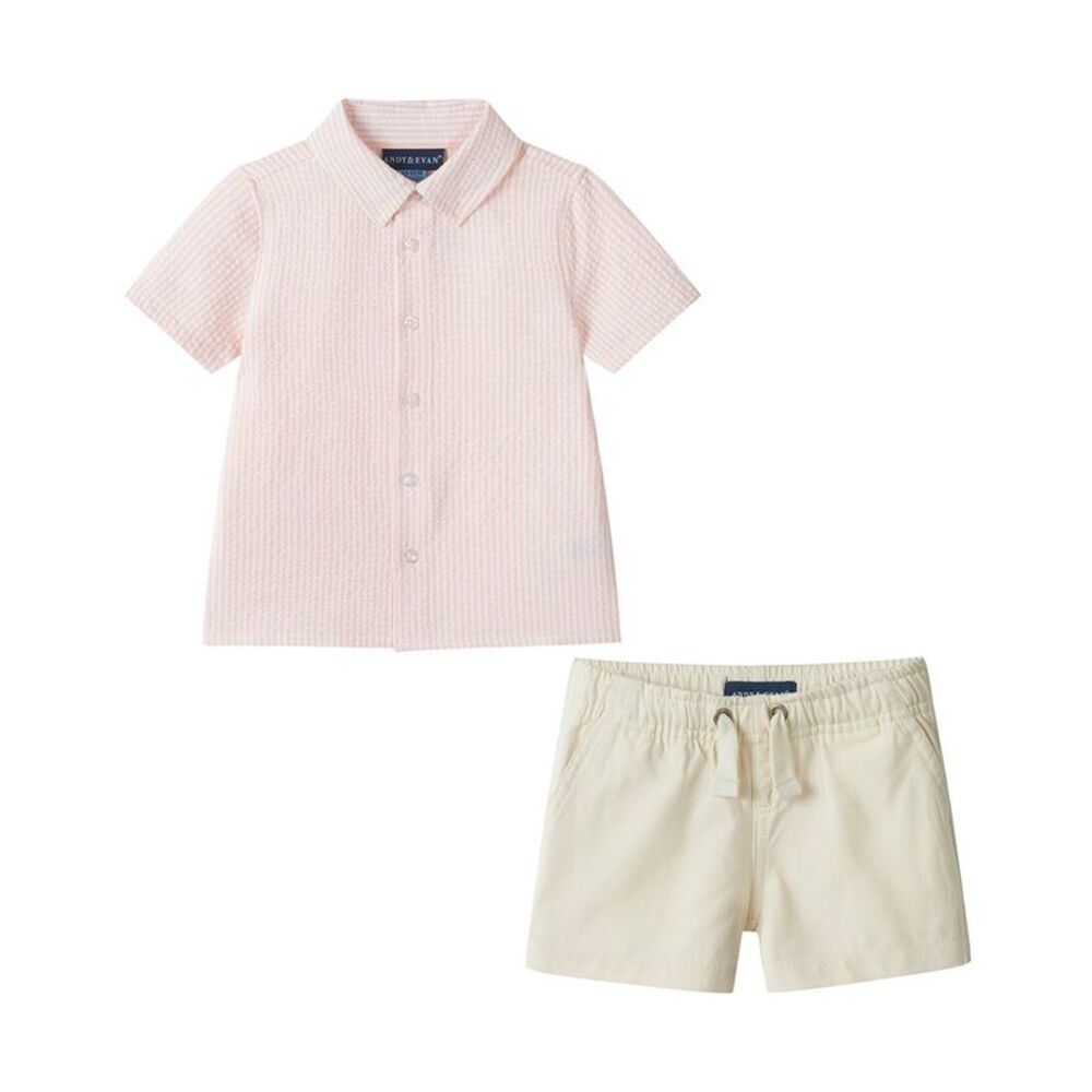 Andy & Evan Baby-Boys  2Pc Top & Short Set, Orange